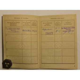 3rd Reich employment record book - printery worker. Espenlaub militaria